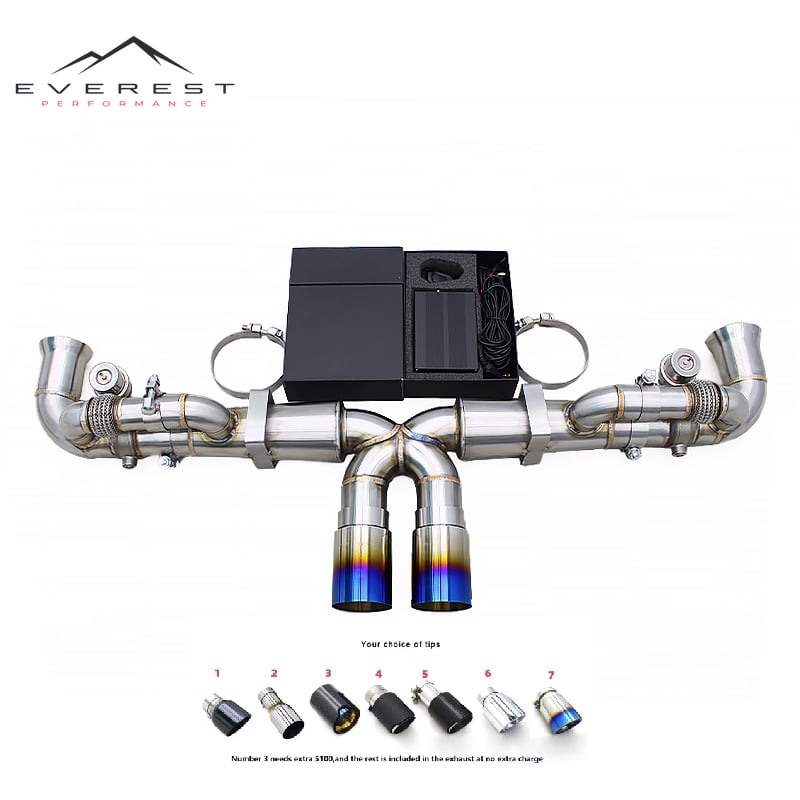 Race Valved Sport Rear Muffler Section for Porsche 911 Carrera 991/991.1/991.2 GT3/GT3RS 2015-2018 Short Pipe Catback Axle Back