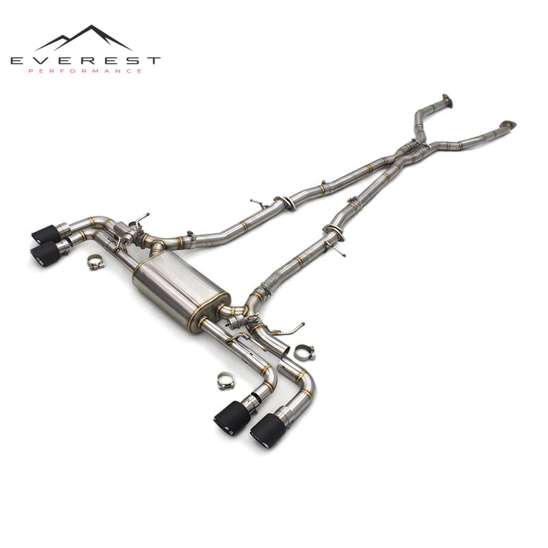 Muffler Catback Exhaust for Lexus LC500H 3.5L 2016-2021 Stainless Steel Pipe Vacuum Valve Carbon Fiber Tips