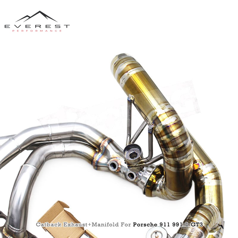 Racing Titanium Full Exhaust Pipes System for Porsche 911 991/991.1/991.2 GT3 4.0L 2015-2018 SS304 Exhaust Manifold Vacuum Valve