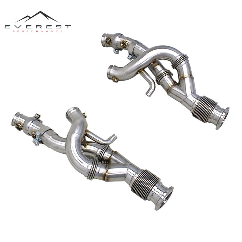 Stainless Steel Polisng Sport Car Exhaust Pipes for Lamborghini Revuelto V12 6.5L 2023-2025 Free Flow Downpipes