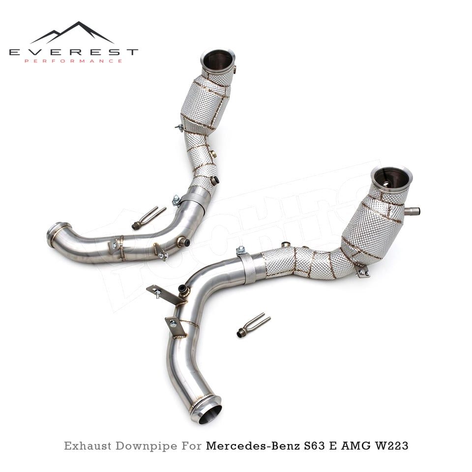 Stainless Steel Catalytic Converter Downpipe for Mercedes-Benz S63 E AMG W223 V8 4.0T 2020-2025 Performance Exhaust Down Pipes