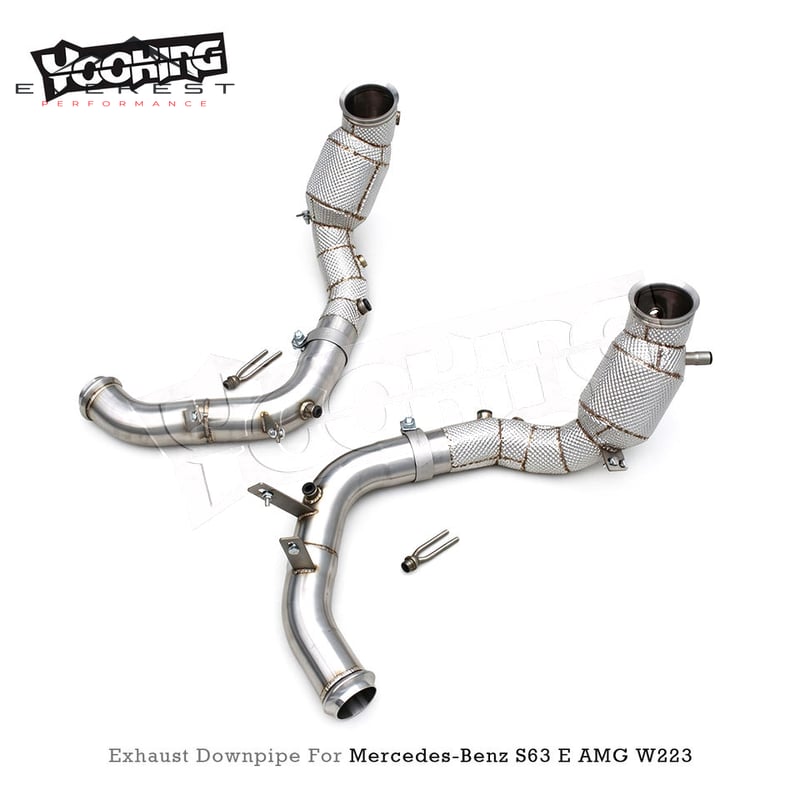 Stainless Steel Catalytic Converter Downpipe for Mercedes-Benz S63 E AMG W223 V8 4.0T 2020-2025 Performance Exhaust Down Pipes