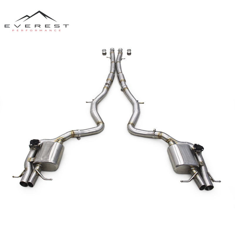 Stainless Steel Catback for Mercedes-Benz S63 AMG W222 5.5T 2014-2020 Valvetronic Muffler Modified Sounds Exhaust Pipes
