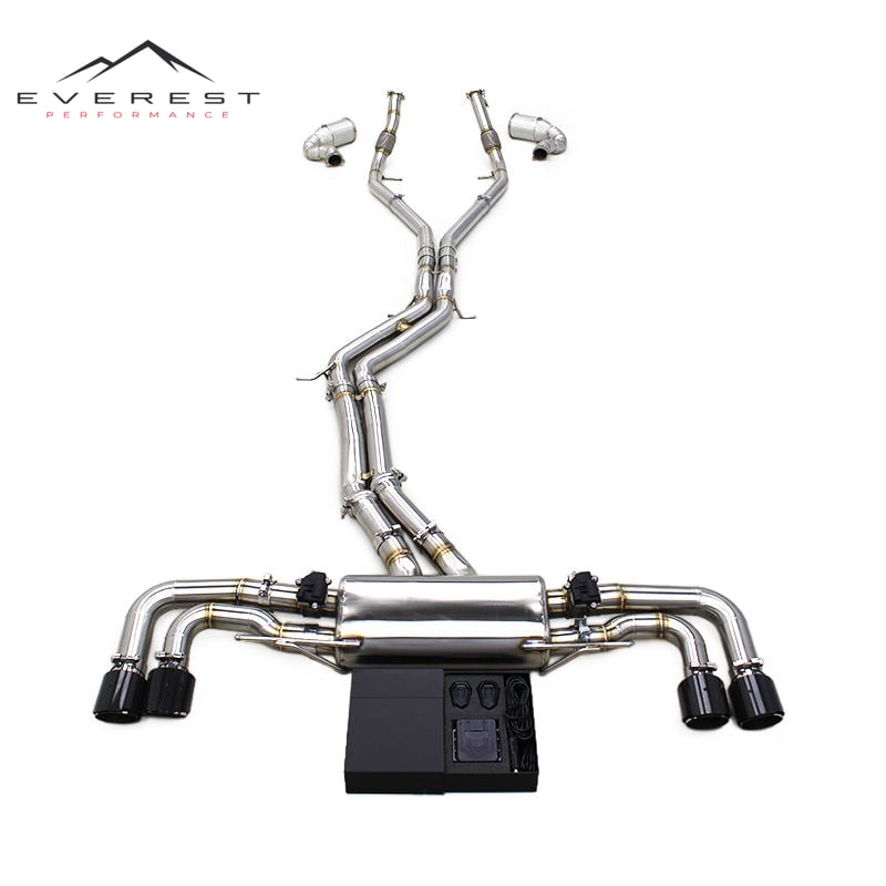SS304 Full Exhaust for Porsche Cayenne S Turbo 2.9T 2018-2024 Full Turbo-back Manifold and Valvetronic Catback System