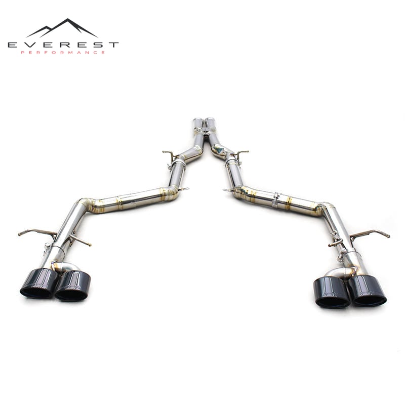 Catback Muffler for Mercedes-Benz C63 AMG W204 6.2L 2011-2015 Direct Exhaust System X Mid Pipes Plated Black Tips