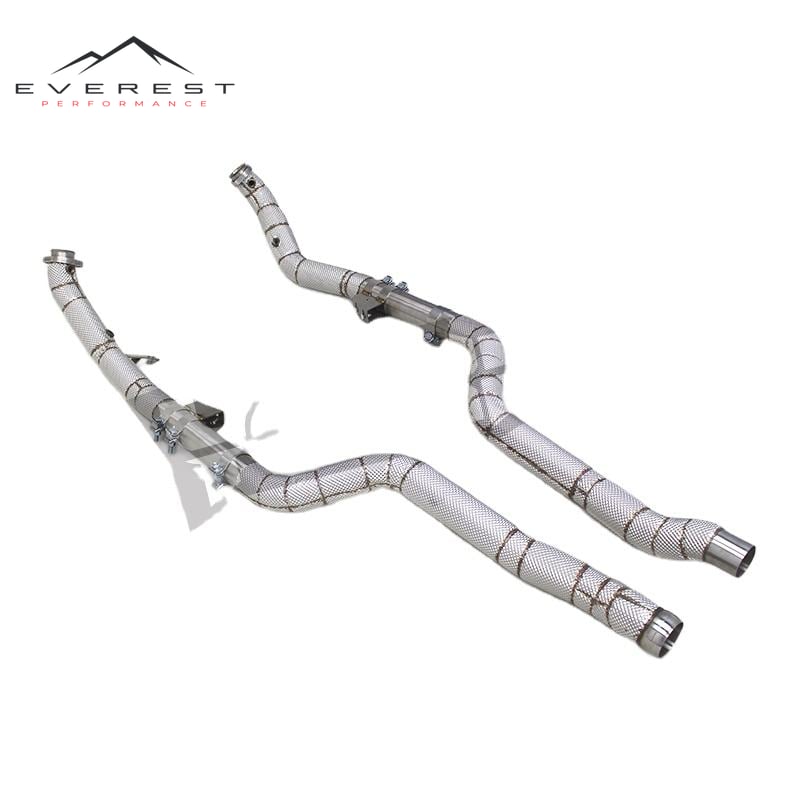 Stainless Steel exhaust Pipe for Mercedes-Benz CLS63 AMG 2007-2022 free flow Heat Shield Exhaust Downpipe Car Exhaust System
