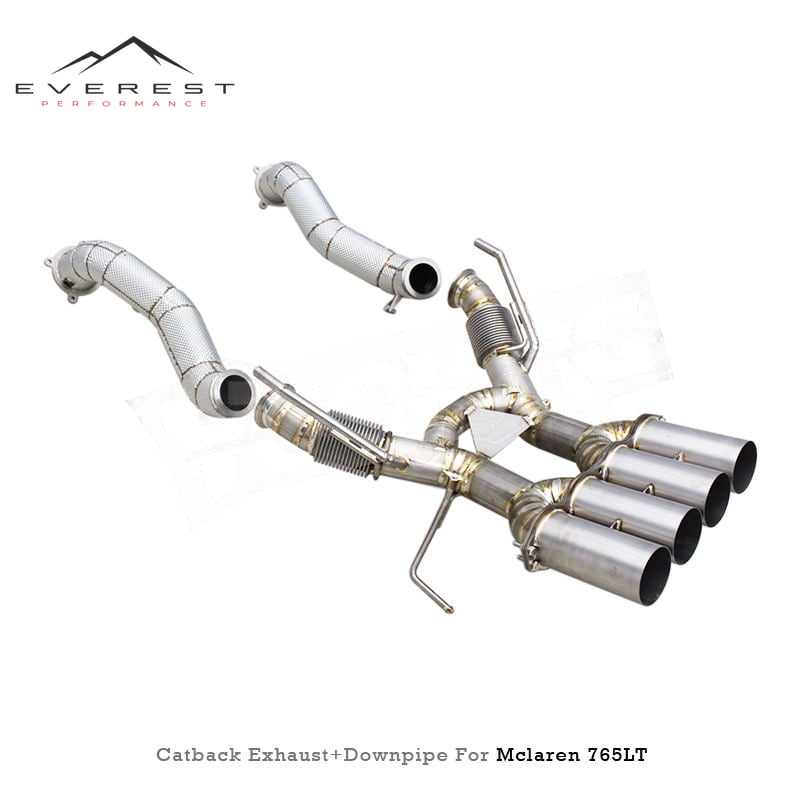 Exhaust Pipe System for Mclaren 765LT Coupe/Spider 4.0T 2020+ SS304 Downpipe Titanium Axle Back Straight Exhaust Pipe