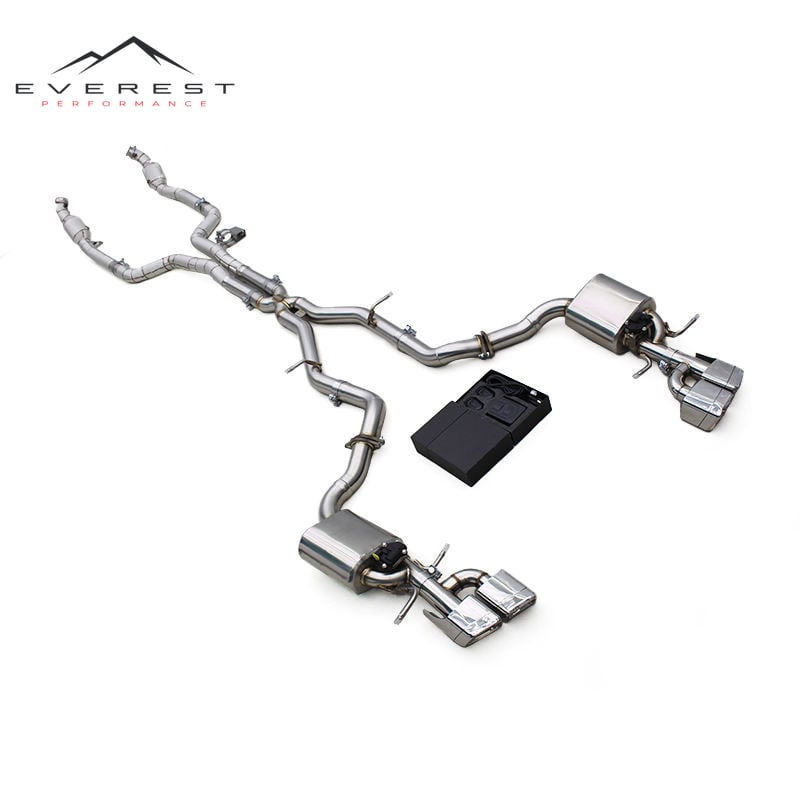 SS304 Exhaust Pipe for Mercedes-Benz E63/E63S W212 AMG 2007-2016 Active X-Pipe Electronic Valves with Catalyst Catted Downpipe