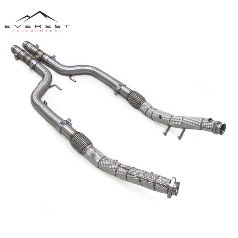 Straight Through Downpipe for Mercedes-Benz S500 W222 4.7T 2014-2020 Stainless Steel Exhaust System With Heat Shield