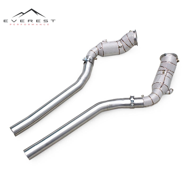 SS304 Exhaust Downpipe for Ferrari Purosangue FUV V12 6.5L 2022+ Free Flow Exhaust Downpipe With Heat Shield
