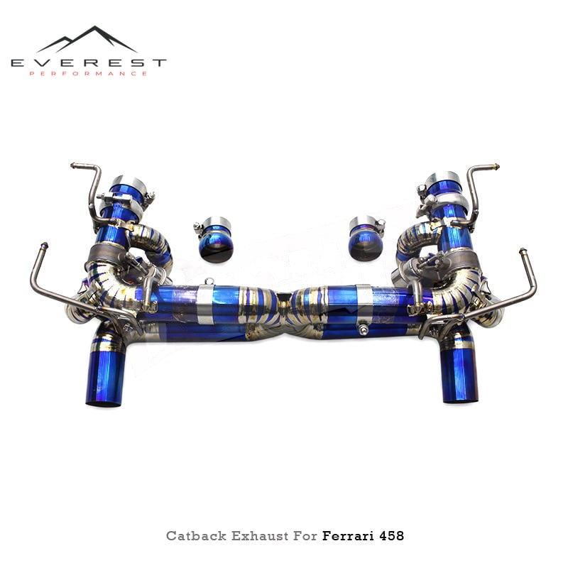 Titanium Exhaust Pipes for Ferrari 458 4.5L 2011-2016 Vacuum Valve Muffler Catback Precision Weld System