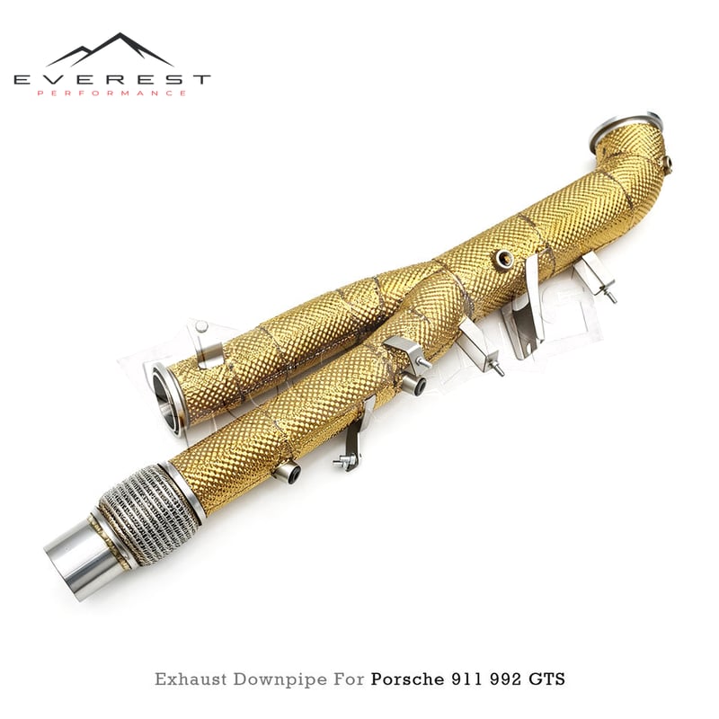 Custom Header Free Flow Downpipe with Heat Shield for Porsche 911 Carrera 992 GTS 3.6T 2025 Engine Turbo Newest Test Pipe