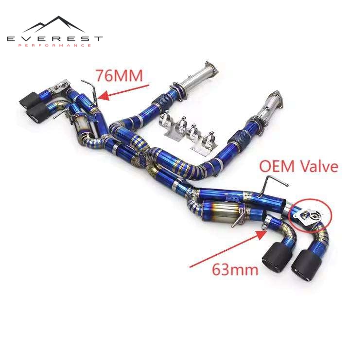 Valves Exhaust Pipes for Chevrolet Corvette C8 2019-2025 Titanium Catback Muffler Straight Downpipe