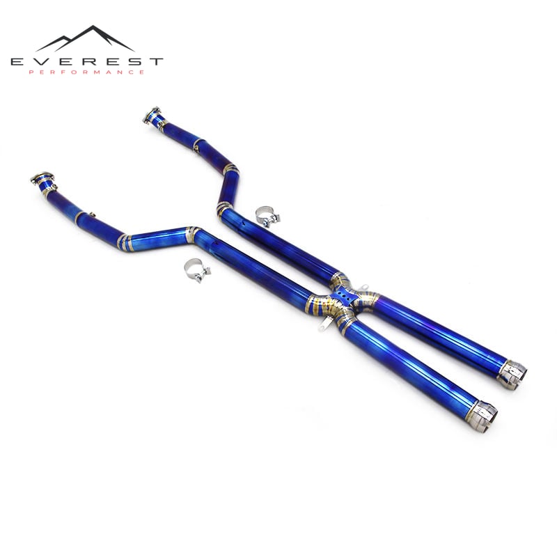 Blue Titanium X Midpipe for BMW M3 E90/E92/E93 4.0L 2007-2013 Performance Car Exhaust System Without Resonator Exhaust Pipes