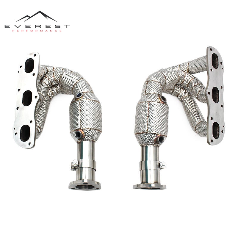 304L Stainless Steel Exhaust Manifold for Porsche 911 997/997.2 Carrera 3.6L/3.8L 2008-2011 Racing Exhaust with Catalyst