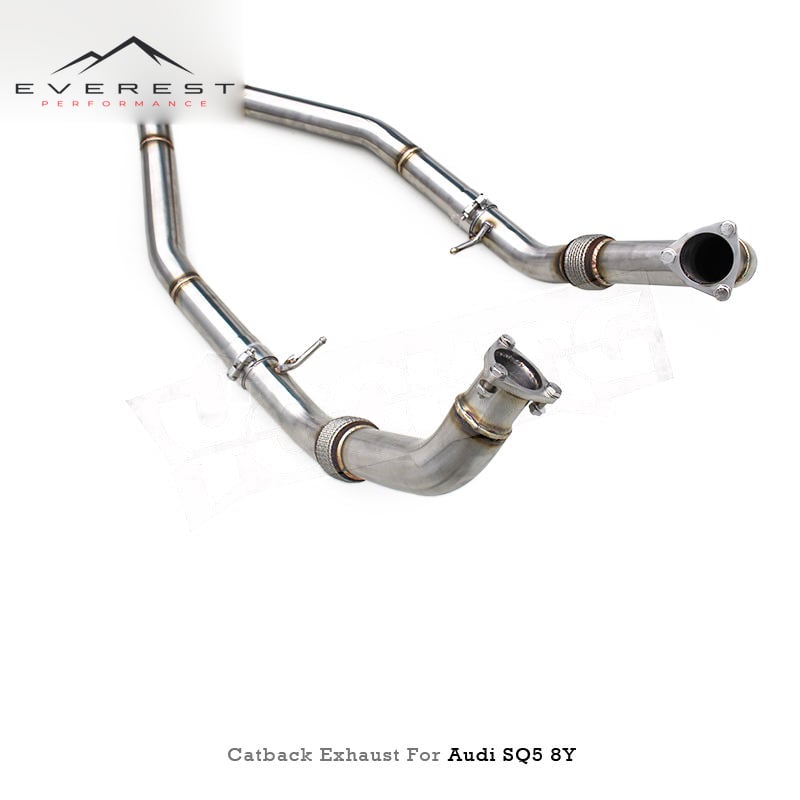 Racing Stainless Steel 304 Catback Exhaust Pipes System for Audi SQ5 8Y 3.0T 2018+ Y Pipe Design Single Original Valve Exhaust