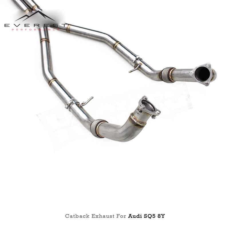 Racing Stainless Steel 304 Catback Exhaust Pipes System for Audi SQ5 8Y 3.0T 2018+ Y Pipe Design Single Original Valve Exhaust