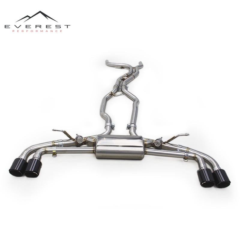 Muffler Exhaust Pipes for Porsche Cayenne 958 3.0T 2011-2017 Stainless Steel Catback Muffler Vacuum Valve Carbon Fiber Tips