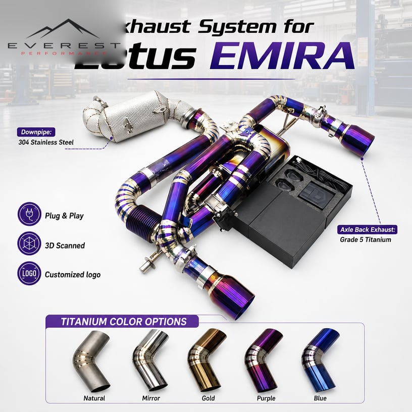Custom SUS304 Header Downpipe Titanium Catback for Lotus EMIRA 2021-2022 Lightweight Valvetronic Exhaust System