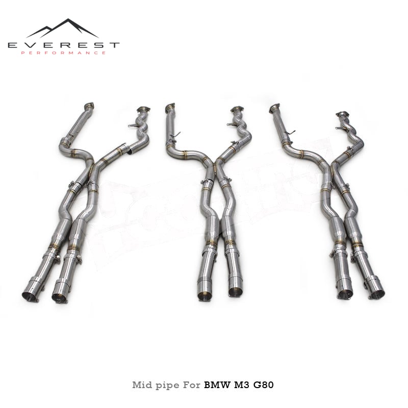 Custom Exhaust Equal Length Mid Pipe for BMW M3 M4 G80 G82 3.0T 2021-2022 Stainless Steel Pipes Sport Car Exhaust System