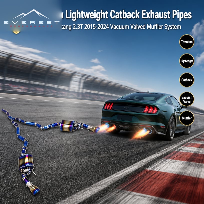 Titanium Lightweight Catback Exhaust Pipes for Ford Mustang 2.3T 2015-2024 Vacuum Valved Muffler System