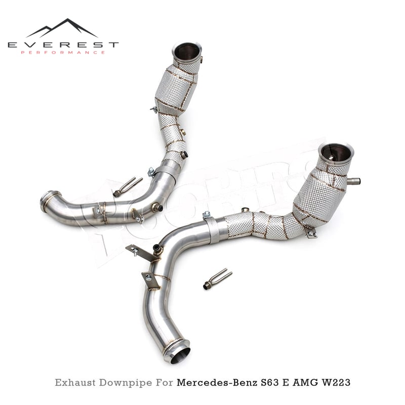 Bolt-on Test Pipe for Mercedes-Benz S63 E AMG W223 V8 4.0T 2020-2025 Catted Header Downpipe 100/200/300 Cells