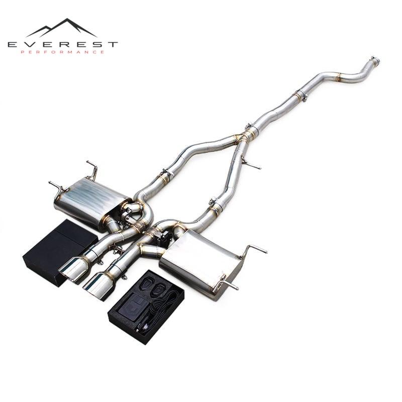 Stainless Steel Exhaust Pipe for Jaguar F-TYPE X152 2.0T 2018-2023 Valve Control Muffler Catback With Stainless Steel Tips