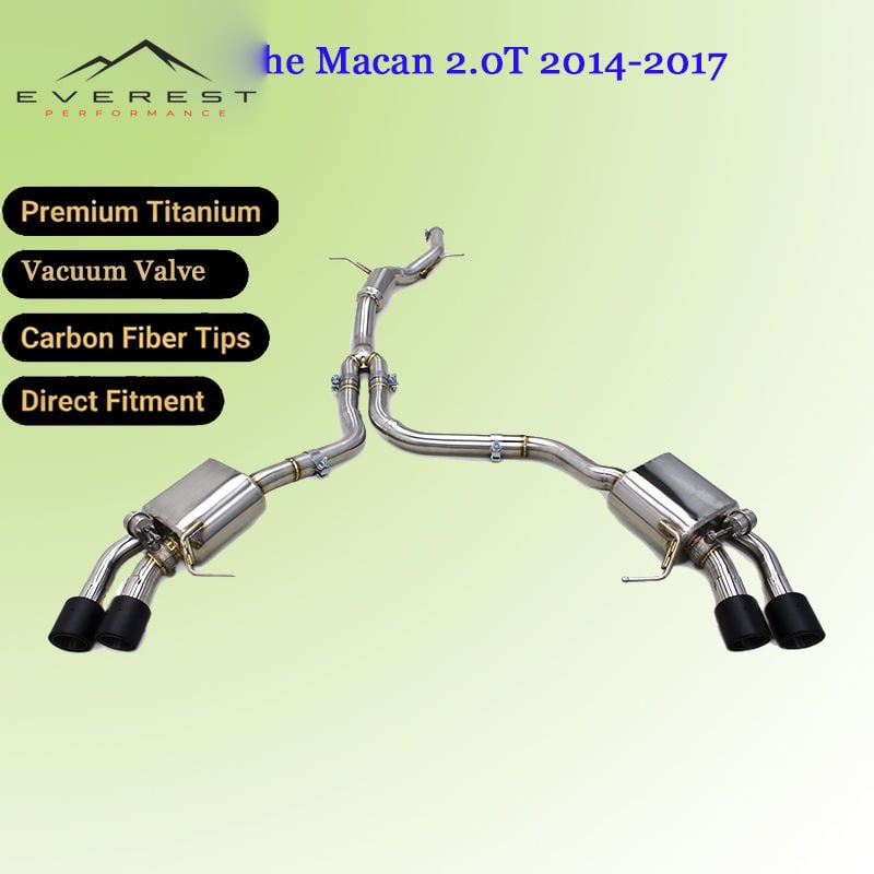 SS304 Exhaust Pipe System for Porsche Macan 2.0T 2014-2017 Vacuum Valve Catback Muffler With Resonator