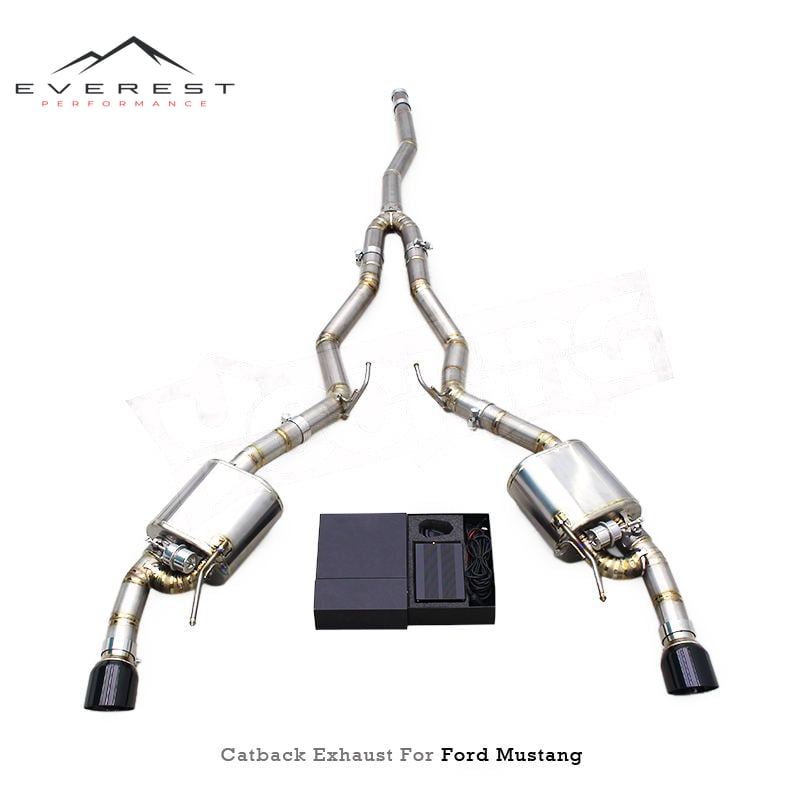 Exhaust Pipes for Ford Mustang 2.3T 2015-2024 Titanium Catback Muffler Vacuum Valve With Remote Control