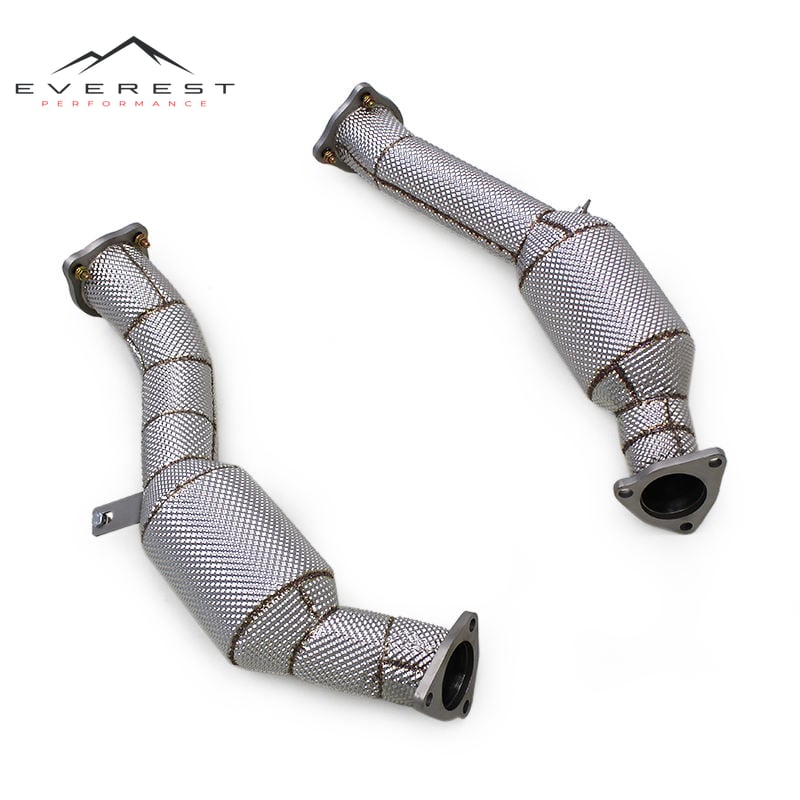 Stainless Steel High Flow Exhaust Pipes for Audi Q7 2010-2024 Catted Downpipe With Heat Shield