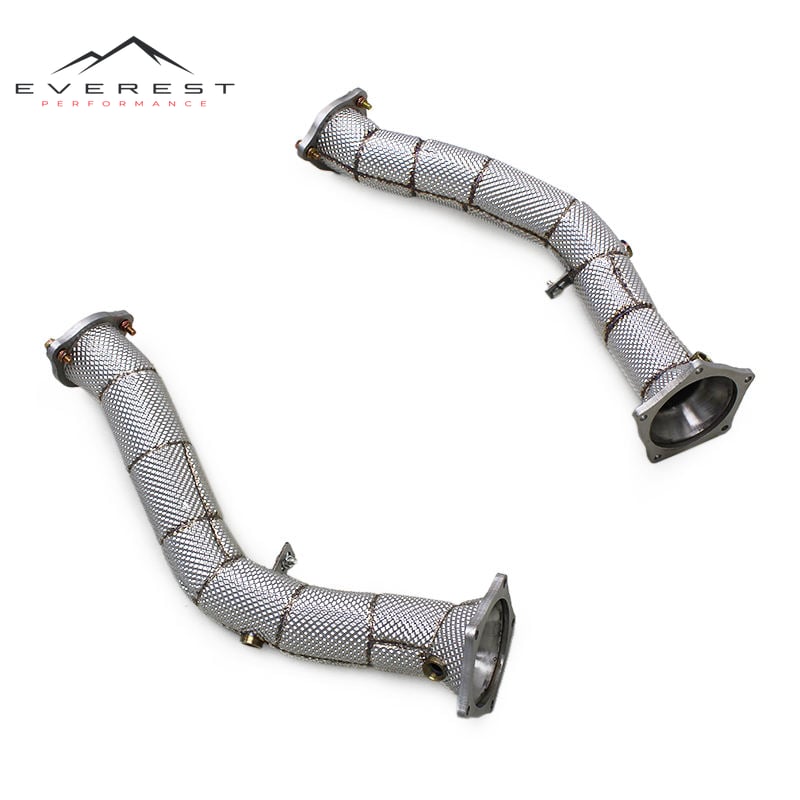 Stainless Steel Exhaust Pipes for Porsche Cayenne 958/958.1 4.8T 2011-2014 Exhaust Header Downpipe With Heat Shield