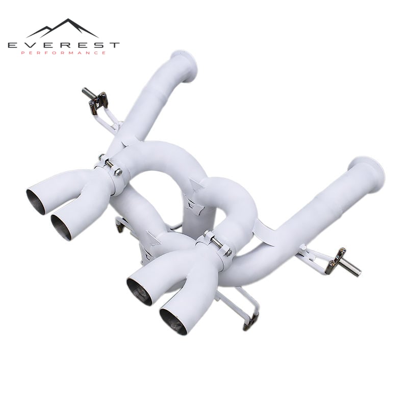 Non Valved Exhaust System for Lamborghini Revuelto 6.5L V12 2023-2025 Newest White Ceramic Coating SUS304 Rear Section