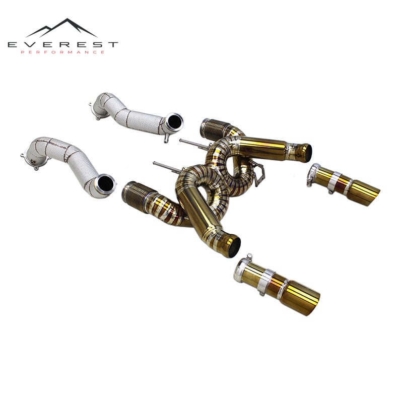 Straight Full Exhaust for Mclaren 720s 4.0 2017-2019 Titanium X Pipe Rear Muffler Catback Race Exhaust Downpipe Header
