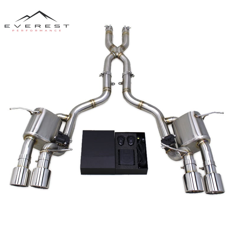 Custom Valvetronic Rear Muffler for Maserati Quattroporte 4.2L 2004-2011 SS304 X Pipe Axle Back Exhaust System with Control