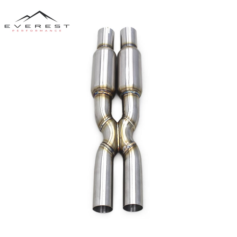 Race Polished Stainless Steel Resonator Exhaust X Pipe Equal Length Mid Pipe for Maserati Gran Turismo/GT 4.2 4.7 2008-2023