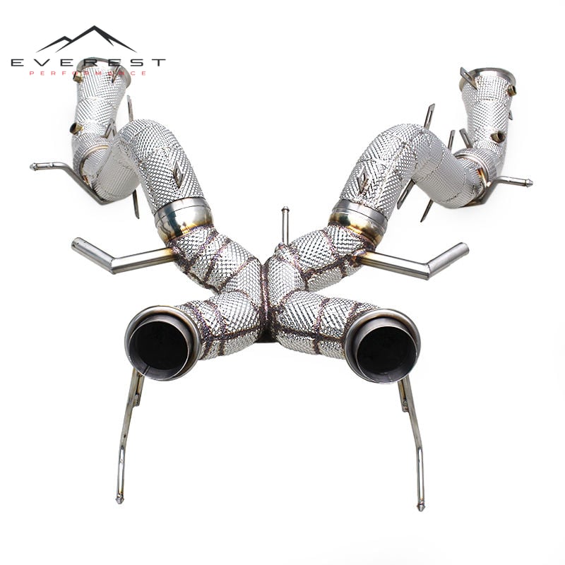 Catback Downpipe for Mclaren 600LT Spider/Coupe 3.8T 2018-2020 Heat Shield Exhaust Pipe Straight Downpipe Axle Back