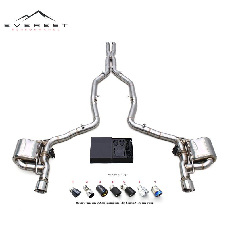 Race SS304 Exhaust Pipe for Chrysler 300C V8 5.7L 2005-2010 Enhanced X Pipe Sound Valvetronic Catback Muffler With Chrome Tips