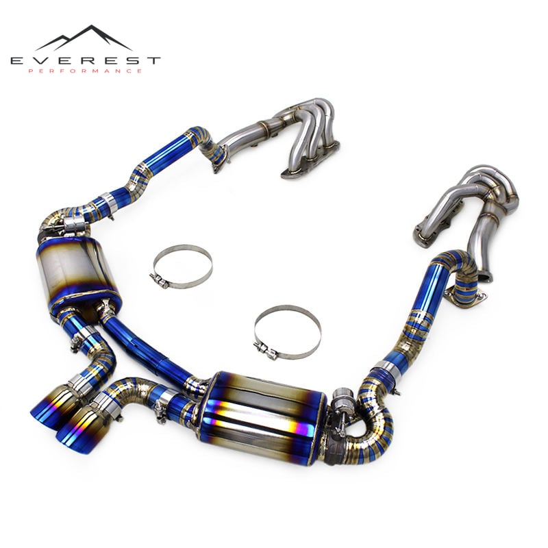 Titanium Catback Exhaust Pipes for Porsche Cayman 981 GTS 3.8L 2013-2015 Straight Manifold Vacuum Valve Muffler System