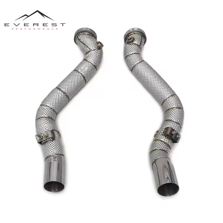Free Flow Exhaust Pipes for Maserati Quattroporte 3.0T 2013-2016 Stainless Steel Downpipe With Heat Shield