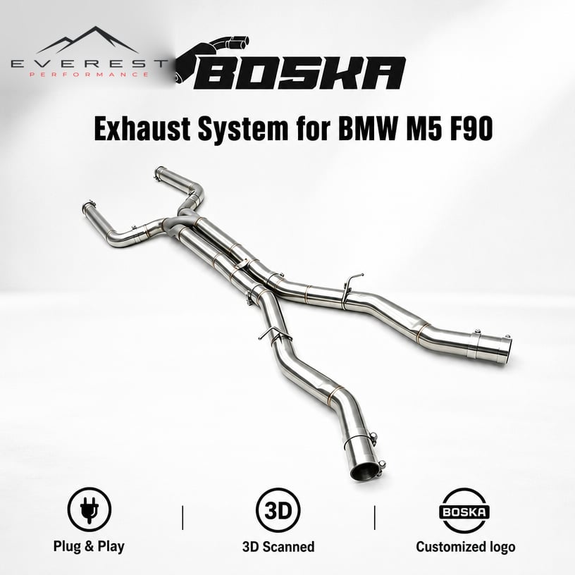 Custom Exhaust Midpipe with Z Pipe for BMW M5 F90 4.4TT 2018-2023 Performance Car Stainless Steel Pipes Exhaust System