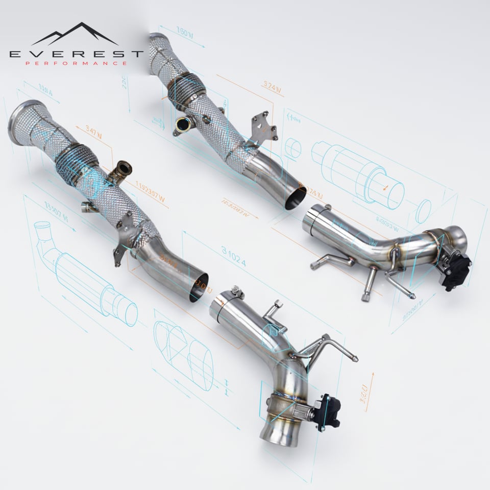 Performance Straight Downpipe Valvetronic Axle Back for Ferrari 296 GTB V6 3.0T 2021-2024 Full Exhaust System Race Catback