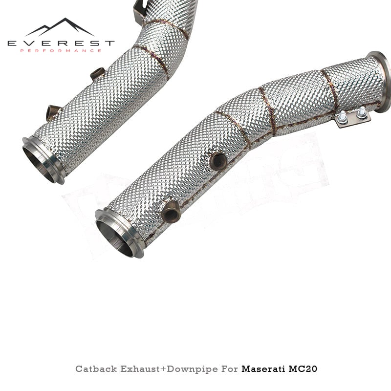 Valve Exhaust Pipes for Maserati MC20 3.0T 2020-2024 Titanium Straight Catback Downpie With Remote Control