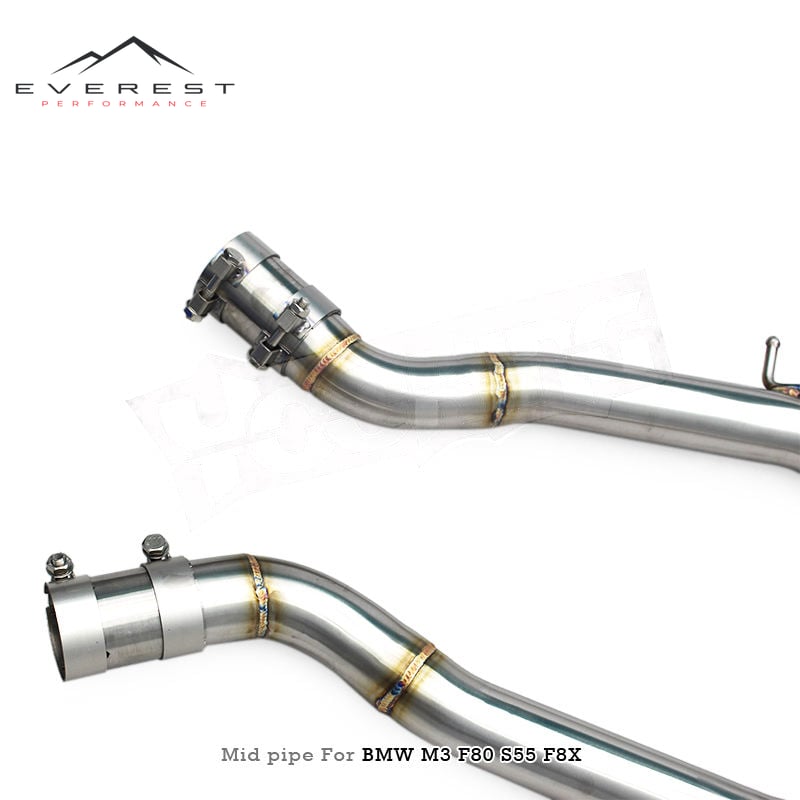 SS304 2.5inch Equal Length MidPipe with Z Pipes for BMW M3/M4 F80/F82/F83 3.0T 2015-2017 Double Resonator Exhaust System