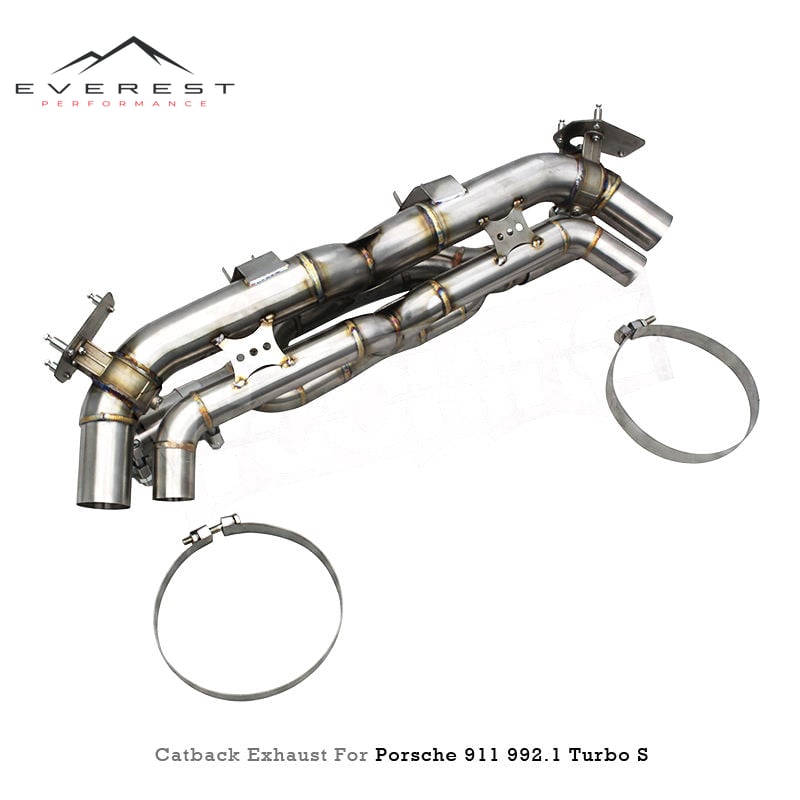 SS304L Exhaust Pipe System for Porsche 911/992/992.1 Turbo S/Carrera S 3.0T/3.8T 2019-2024 Valve Catback Exhaust