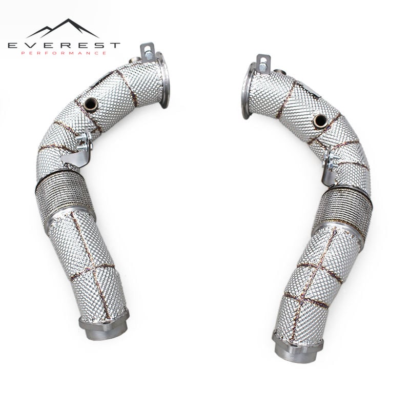 Race High Performance Straight Downpipe for BMW X5M/X6M E70/E71 4.4TT 2010-2014 Heat Shield Exhaust System