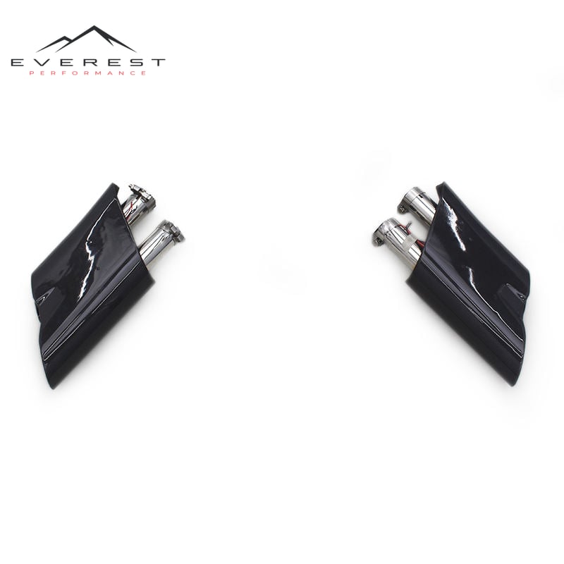 Universal LED Exhaust Tips for Mercedes-Benz G500/G550/G63 W463A/W464 Carbon Fiber Dual Pipes with Red/ Blue Light