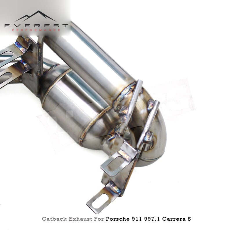 Racing SS304 Valvetronic Catback Exhaust Pipes for Porsche 911 997/997.1 Turbo 3.6L 2004-2012 Catted Downpipe Valved Muffler