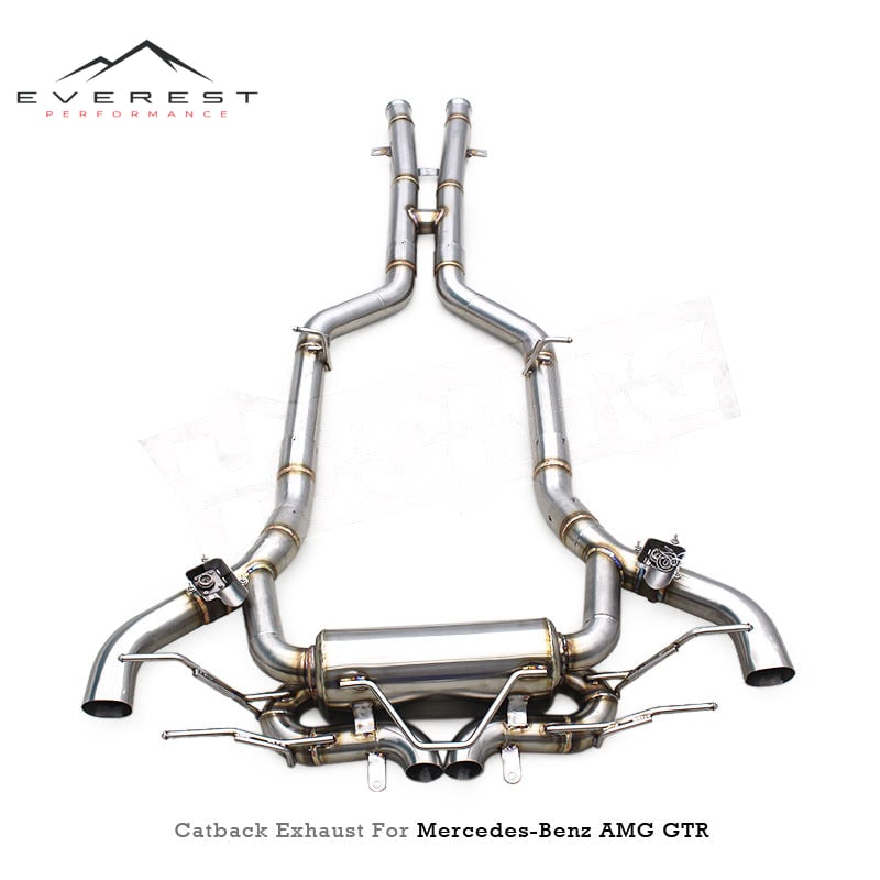 Racing SS304 Valvetronic Catback Exhaust Pipes for Mercedes-Benz AMG GTR/GT R C190 4.0T 2019-2023 With Valved Muffler