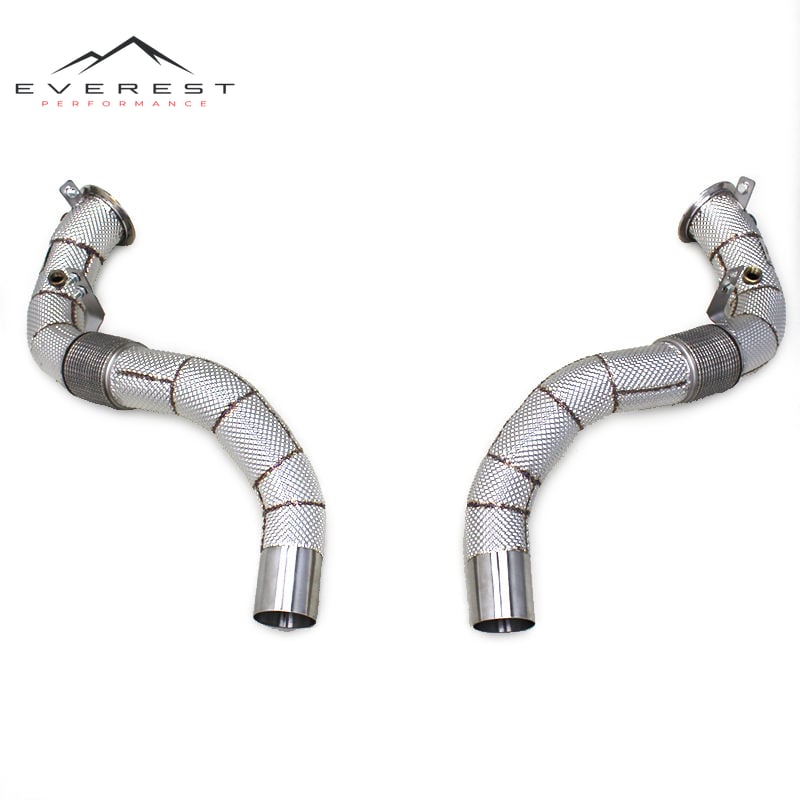 Exhaust Downpipe with Heat Shield for BMW X5 X6 G05 G06 40i 45e B58 3.0T 2019-2022 Header Exhaust Pipe