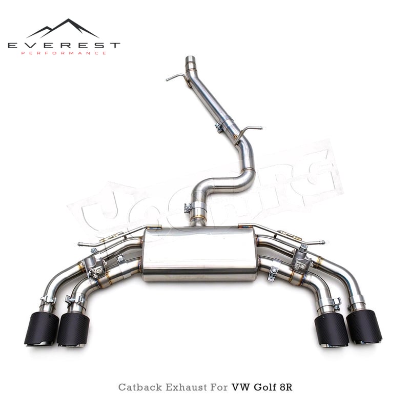 Valved Exhaust Pipes for VW Golf 8/MK8/8R R 2.0T 2020-2024 Bolting Up Aggressive Sound Exhaust System with Remote